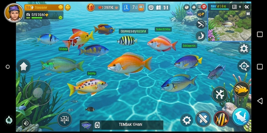 Gameplay seru dalam menangkap berbagai jenis ikan.