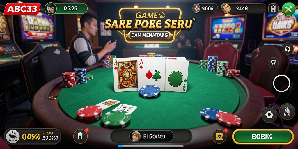 Screenshot gameplay poker yang mendebarkan dari ABC33.