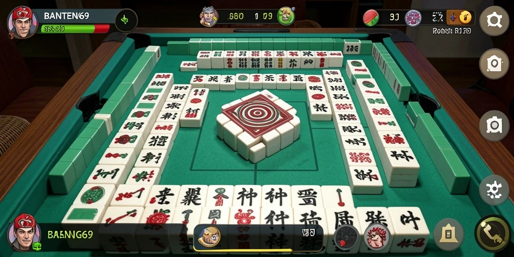 Tampilan gameplay yang menarik di BANTENG69 saat mencocokkan ubin Mahjong.