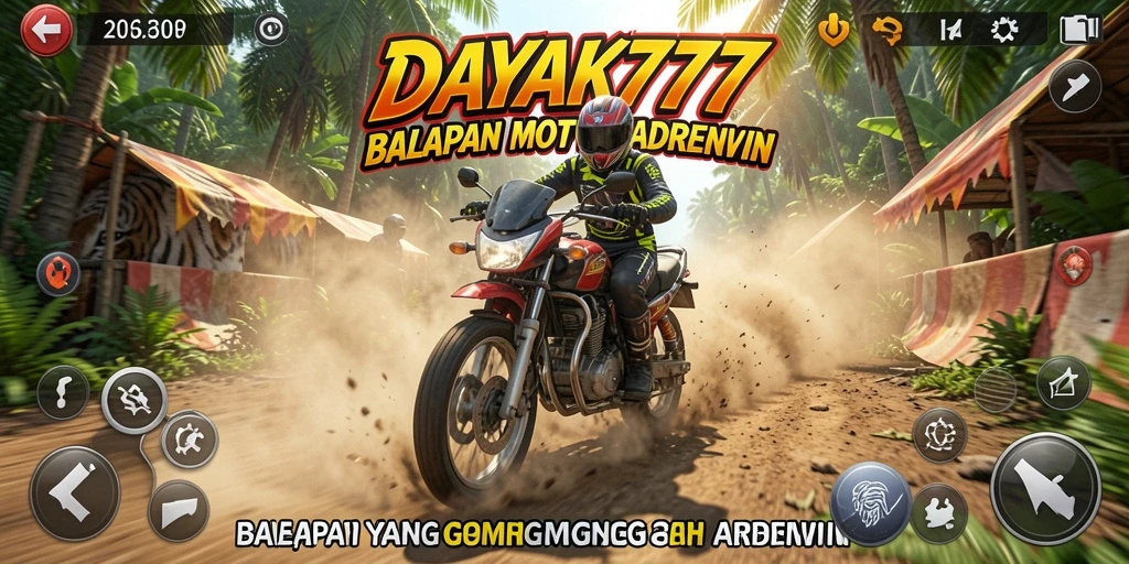 Tampilan gameplay balapan motor yang seru dan mendebarkan.