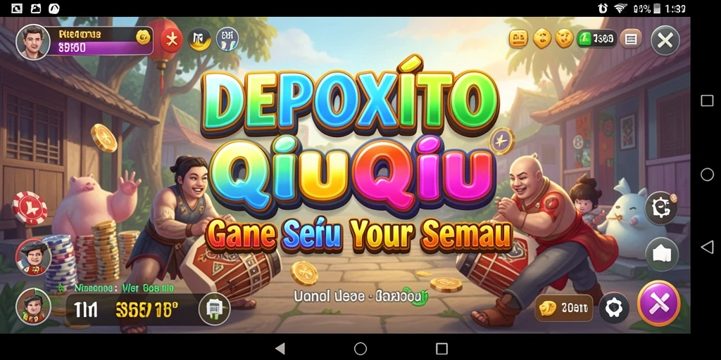 Tampilan screenshot gameplay QiuQiu dari DEPOXITO yang menampilkan kartu dan pemain.