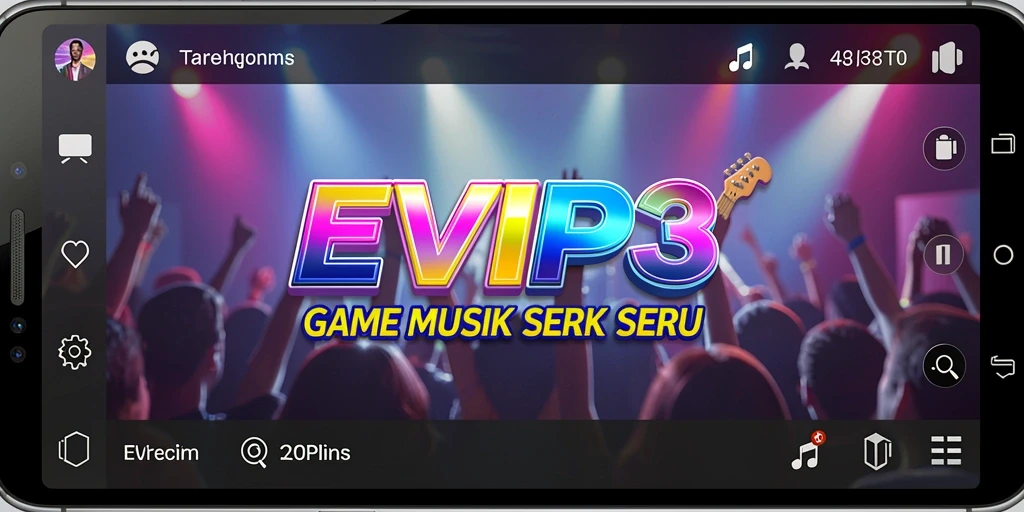 Tampilan menarik dari gameplay EVIP3 dengan alat musik virtual.