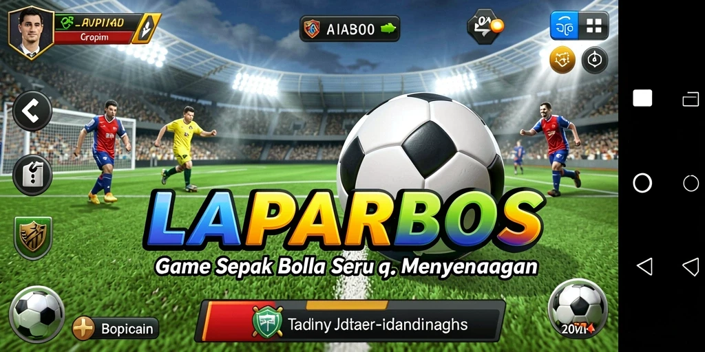 Tampilan menarik dari gameplay LAPARBOS yang menampilkan aksi sepak bola nyata.