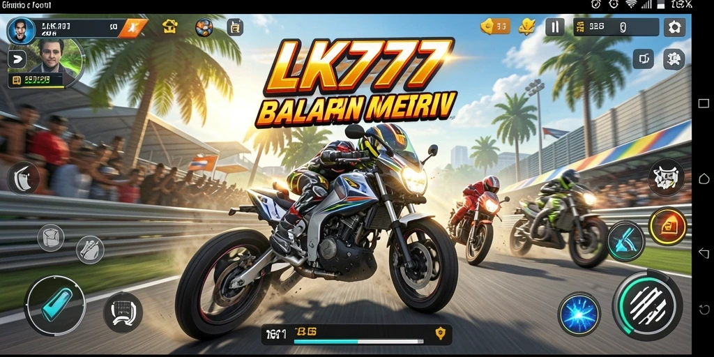 Gameplay LK777 yang menegangkan saat balapan motor.