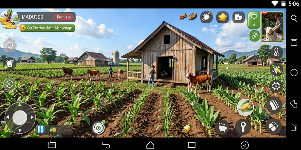 Tampilan gameplay menarik di MADU303 yang menawarkan pengalaman bertani unik.