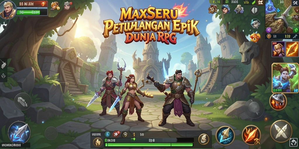 Tampilan gameplay epik di dunia RPG MAXSERU.