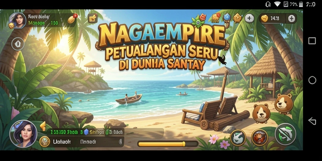Screenshot gameplay NAGAEMPIRE yang penuh warna dan seru.