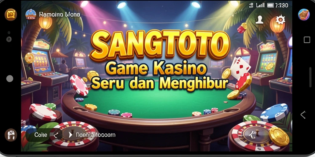 Screenshot gameplay SANGTOTO yang menunjukkan suasana kasino yang mendebarkan.