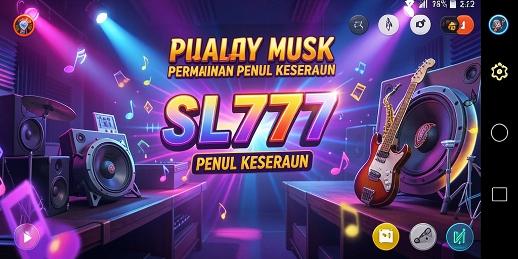 Tampilan gameplay SL777 dengan pengguna menikmati permainan musik.