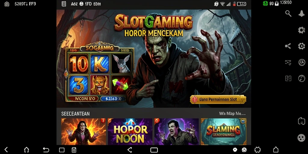 Screenshot gameplay SLOTGAMING yang menyeramkan dan menarik.