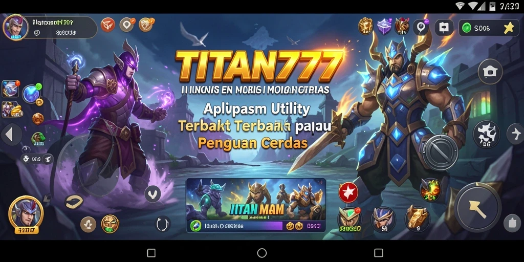 Tampilan utama aplikasi TITAN777 dengan fitur-fitur Utility yang menarik.