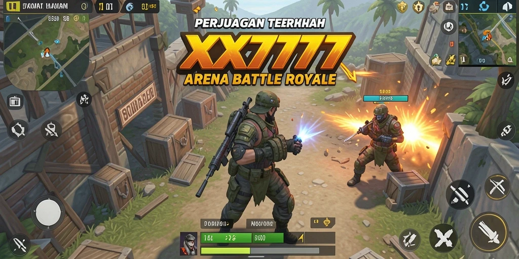 Gameplay seru dan menegangkan di XXX777 Battle Royale.